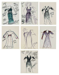 A GROUP OF SEVEN COSTUME DESIGNS DRAWN BY DONNA SUMMER