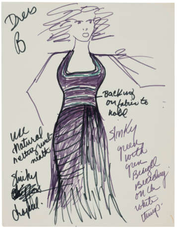 A GROUP OF SEVEN COSTUME DESIGNS DRAWN BY DONNA SUMMER - Foto 3