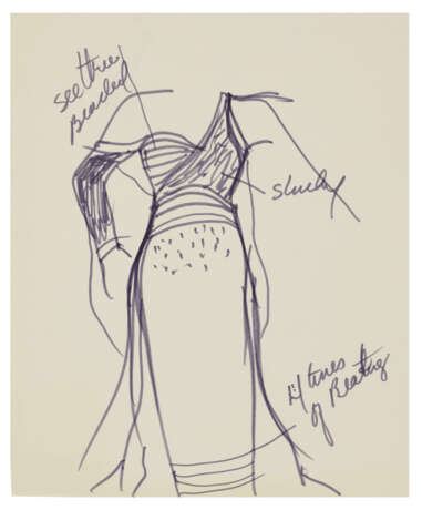A GROUP OF SEVEN COSTUME DESIGNS DRAWN BY DONNA SUMMER - фото 7