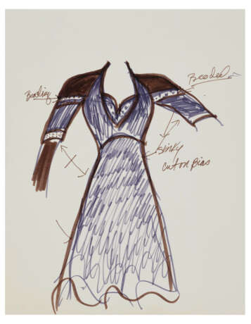 A GROUP OF SEVEN COSTUME DESIGNS DRAWN BY DONNA SUMMER - фото 8