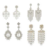 FOUR PAIRS OF COSTUME JEWELRY EAR CLIPS - фото 1