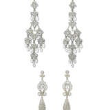 TWO PAIRS OF SILVER-TONE METAL COSTUME JEWELRY EARRINGS - photo 1