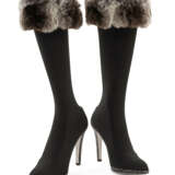 TWO PAIRS OF BLACK STRETCH HIGH HEEL BOOTS - фото 2
