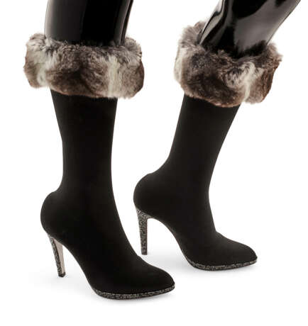 TWO PAIRS OF BLACK STRETCH HIGH HEEL BOOTS - фото 3