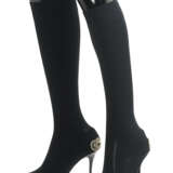 TWO PAIRS OF BLACK STRETCH HIGH HEEL BOOTS - photo 5