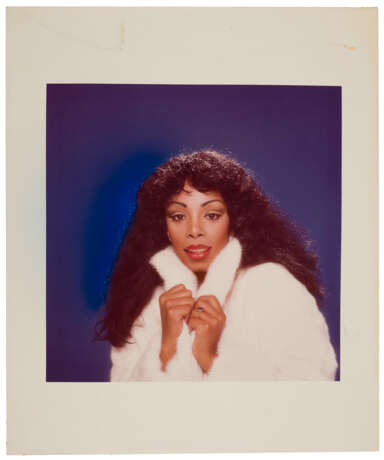 COLOR IMAGE OF DONNA SUMMER IN A WHITE FUR COAT - photo 1