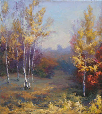 “Autumn” Canvas Oil paint Impressionist Landscape painting 2014 - photo 1