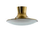 Wall lamp. Italy, 1950s. Brass and molded glass. (h 17 cm.; d 30 cm.) (slight defects) - Foto 1