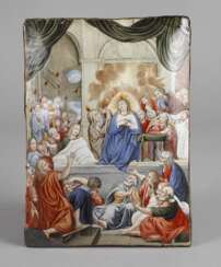 Эмаль плиты изображения с представления Пятидесятников