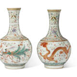 A PAIR OF FAMILLE ROSE 'DRAGON AND PHOENIX' VASES - photo 1