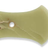 A YELLOW JADE AXE BLADE - photo 1