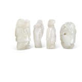A GROUP OF FOUR WHITE JADE FIGURES - Foto 2