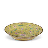 A PAINTED ENAMEL 'PEONIES' DISH - фото 2