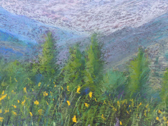 Summer Time Cardboard soft pastel Impressionism Landscape painting Georgia 2021 - photo 3