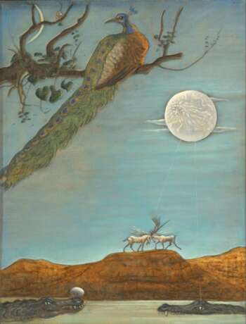 Mordecai Moreh (Baghdad 1937). Le paon et le lion dans la lune. - фото 1