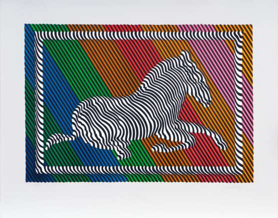 Victor Vasarely (Pécz 1908 - Paris 1998). Zebra III. - Foto 1