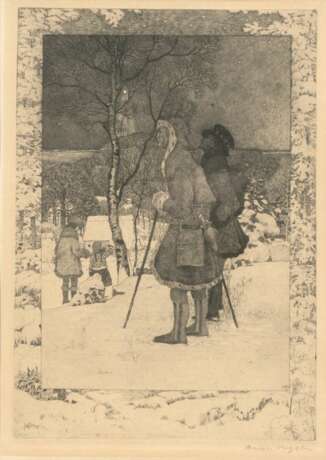 Heinrich Vogeler (Bremen 1872 - Karaganda/Sibirien 1942). 2 Grafiken: Wintermärchen und Verkündigung. - фото 1