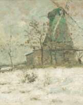 Rudolf Höckner (Wolkenstein 1864 - Bad Mergentheim 1942). Mühle im Schnee.