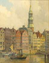Adolf Mühlhan (Hannover 1886 - Hamburg 1970). Hamburg mit St. Katharinen.