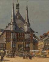 Hans Porwoll (Hamburg 1898 - Hamburg 1984). Das Rathaus von Wernigerode.