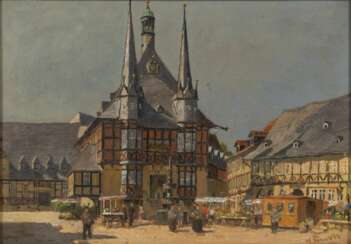 Hans Porwoll (Hamburg 1898 - Hamburg 1984). Das Rathaus von Wernigerode.