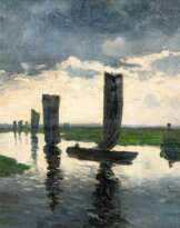 Sophie Wencke (Bremerhaven 1874 - Worpswede 1963). Schiffe auf der Hamme.