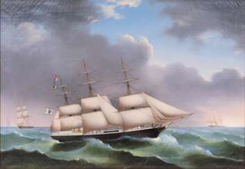 Peter Christian Holm & Lorenz Petersen (Flensburg 1803/ 1823 - Hamburg 1870/ 1888). Das Dreimastvollschiff Ferdinand Nies.