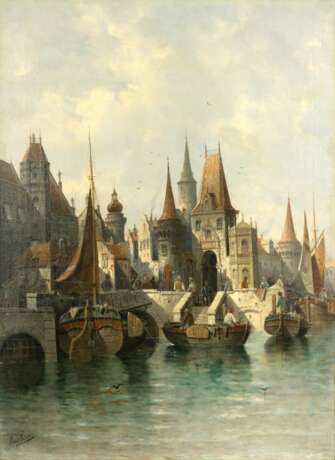 August von Siegen (1850). Capriccio von Antwerpen. - photo 1