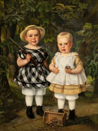 Just J. C. Holm (Randers 1815 - Kopenhagen 1907). Zwei Kinder. - photo 1