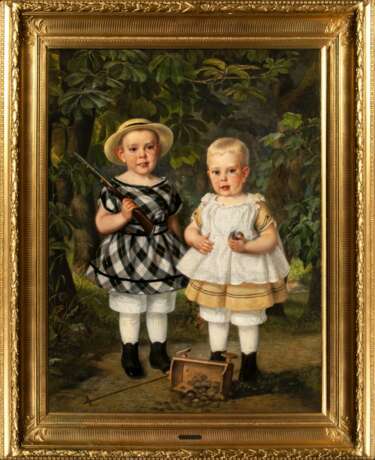 Just J. C. Holm (Randers 1815 - Kopenhagen 1907). Zwei Kinder. - photo 2