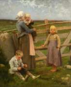 Хуго Салмсон. Hugo Frederik Salmson (Stockholm 1843 - Lund 1894), in Zusammenarbeit mit S. Schoenfels. Kinder mit Kirschen.