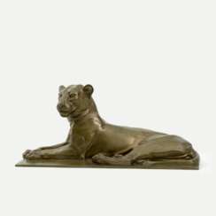 Art-déco Bronze 'Liegender Panther'.