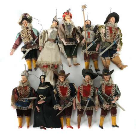 10 Theaterfiguren wohl Tschechoslowakei, um 1900, Köpfe - photo 1