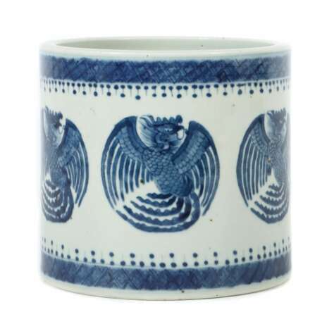 Pinselbecher China, Porzellan/blau-weiß Dekor, zylindri - Foto 1