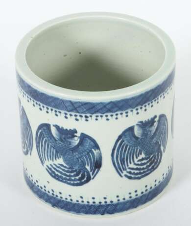 Pinselbecher China, Porzellan/blau-weiß Dekor, zylindri - Foto 2