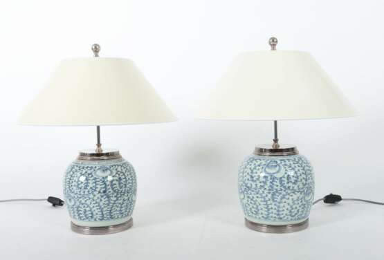 Paar Nachttischlampen aus chinesischen Ingwertöpfen Por - photo 3