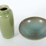 Zwei Keramiken China, naturfarbener Scherben, Schale au - Foto 2