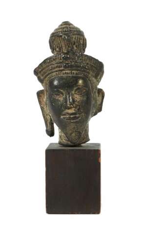 Bronzekopf des Vishnu im Khmer-Stil Kambodscha, Bronze - Foto 1