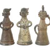 3 Dhokra-Figuren Indien, Bronze/patiniert, drei variier - фото 1