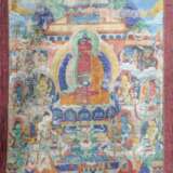 Thangka eines Medizinbuddhas Tibet/Nepal, Gouache/Misch - photo 1