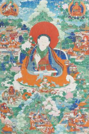 Thangka mit Kelsang Gyatsho Tibet, 20. Jh., Gouache, Tu - Foto 1