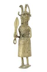 Goldfarbene Figur im Stil der Benin Westafrika/Nigeria,