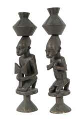Yoruba Figuren-Paar Nigeria, Holz geschnitzt und schwar