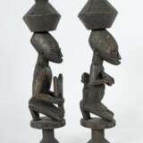 Yoruba Figuren-Paar Nigeria, Holz geschnitzt und schwar - photo 2