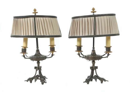 Paar Bouilotte-Lampen Ende 19. Jh., Louis XVI-Stil, Mes - photo 1
