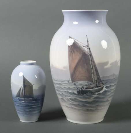 2 Vasen mit maritimem Dekor Royal Copenhagen, Dänemark, - Foto 1