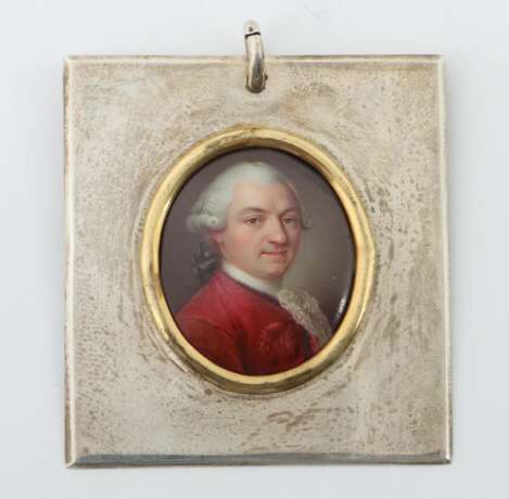Medaillon mit Miniaturmalerei um 1780, Silber/Emaille, - photo 1
