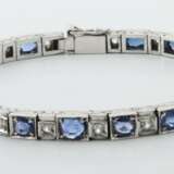 Art Déco Rivière Armband mit Saphir-Diamant-Besatz 1920 - фото 1