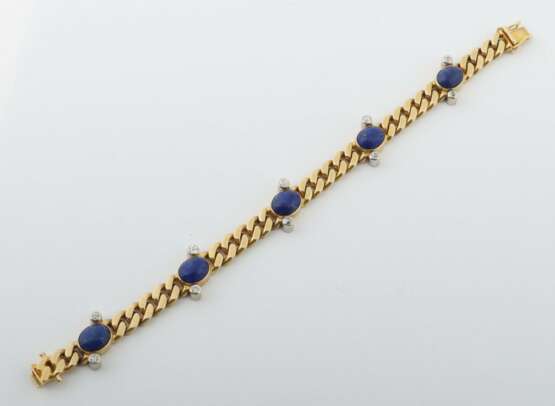 Armband mit Lapis Lazuli und Diamanten Gustav Hauber, S - Foto 1