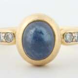 Damenring mit Saphircabochon Gelbgold 750, Ringschiene - фото 1